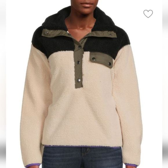 NWT Rebecca Minkoff Tia Colorblock Sherpa Pullover - xs - Picture 1 of 9